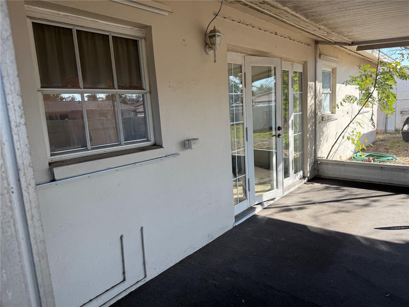 French doors leading into home