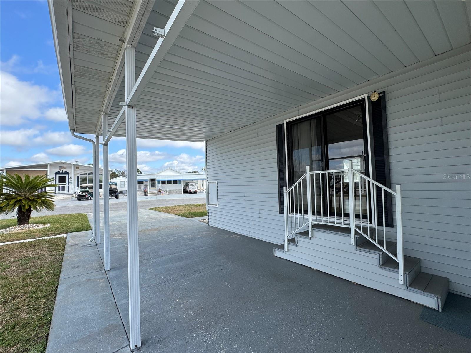 Carport and side entrance