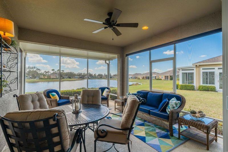 lanai with pond view