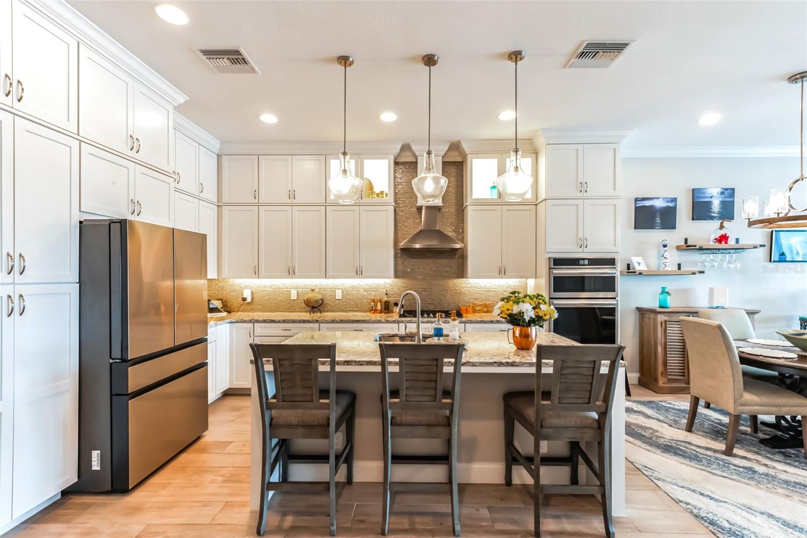 Custom, ceiling height cabinets.