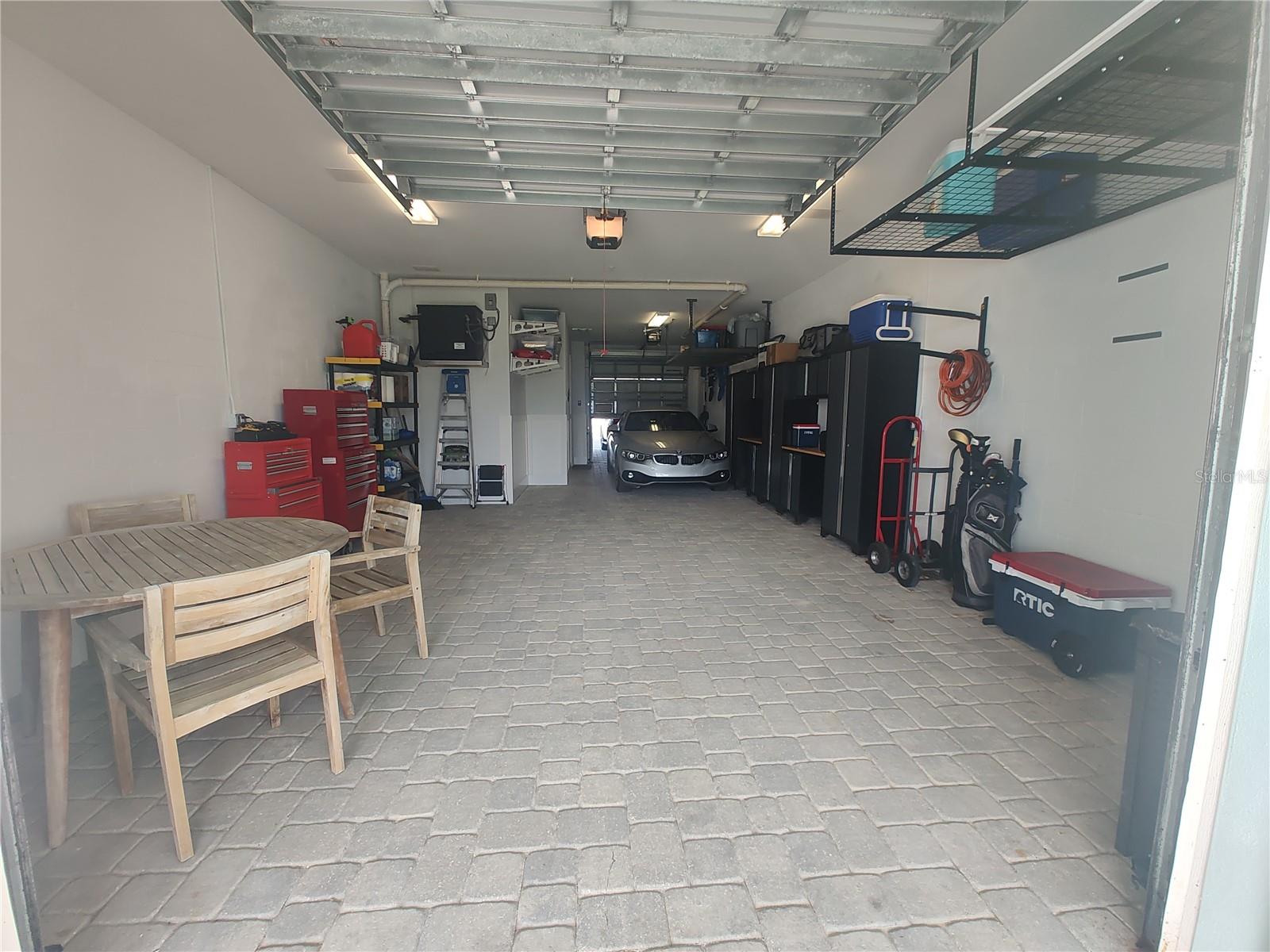 Garage widens in the back;Great for large vehicles.
