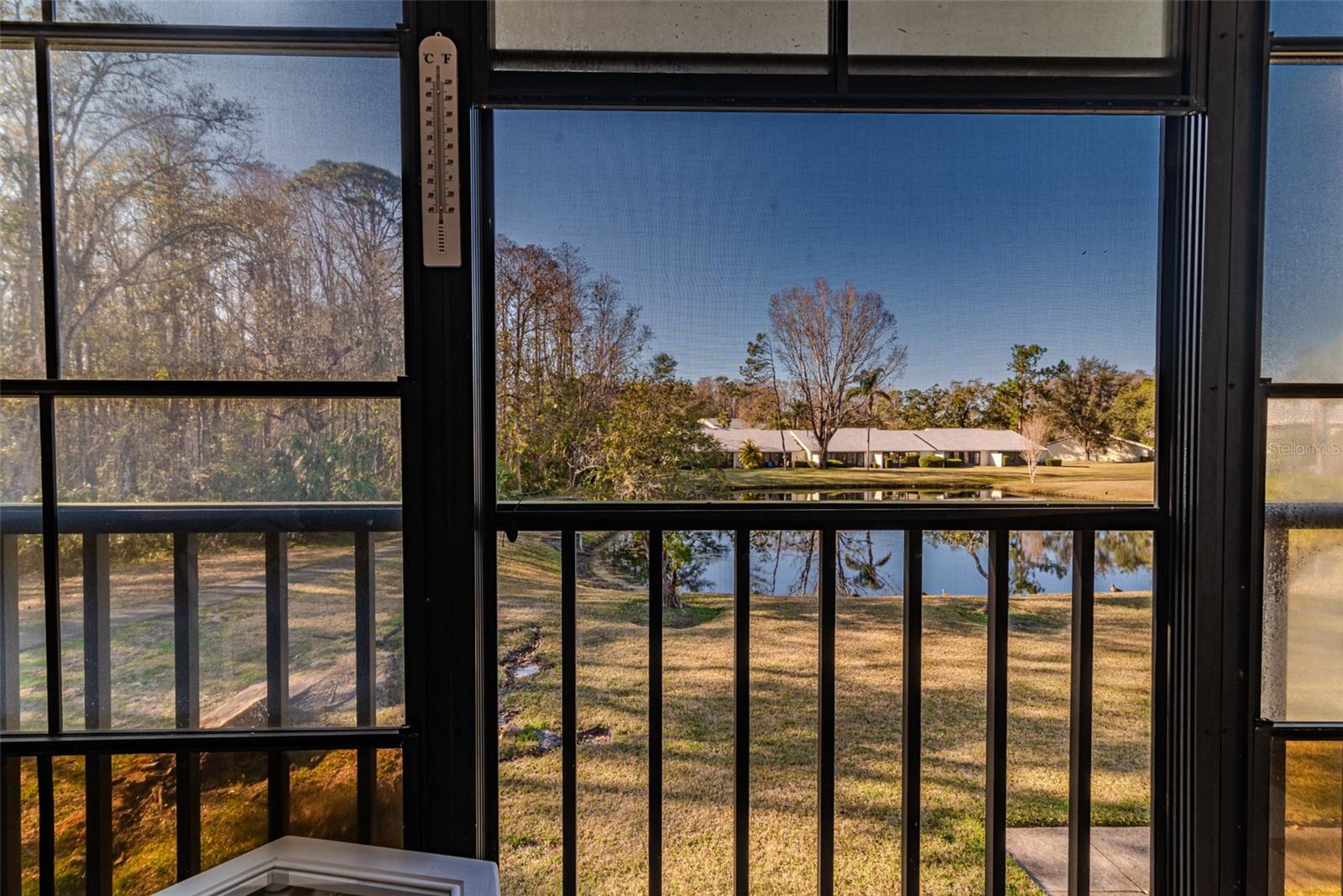 Private balcony overlooking the pond