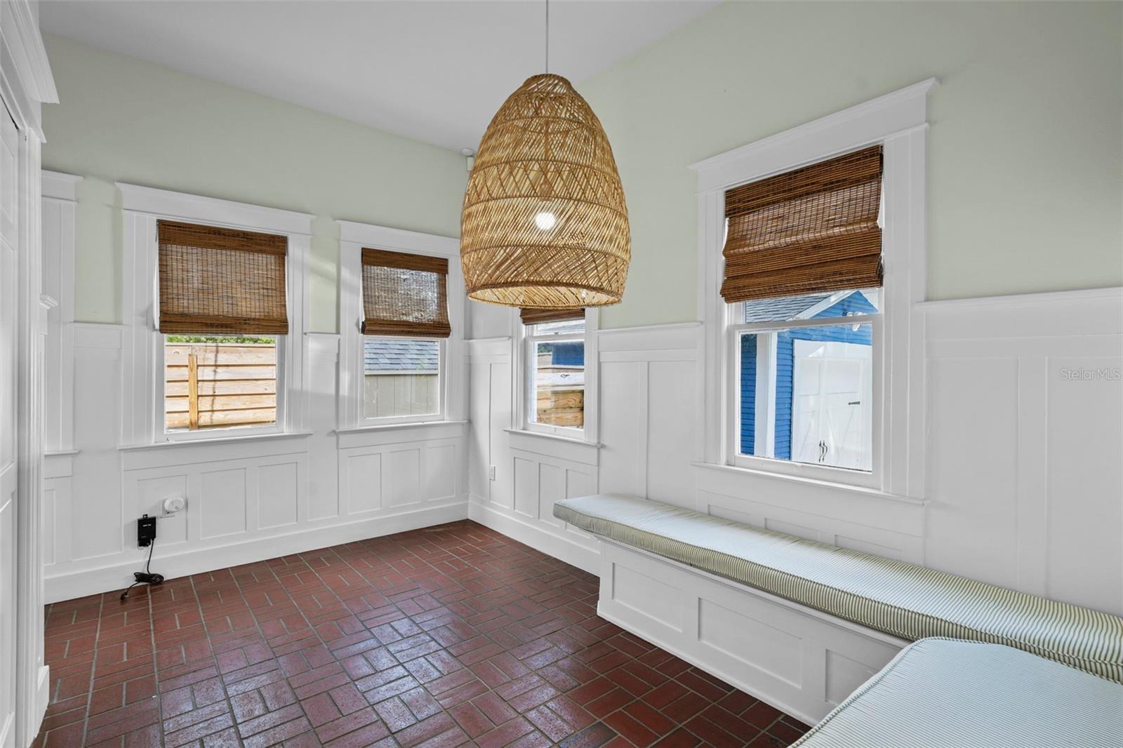 Built-in banquette in breakfast nook directly off of the kitchen.