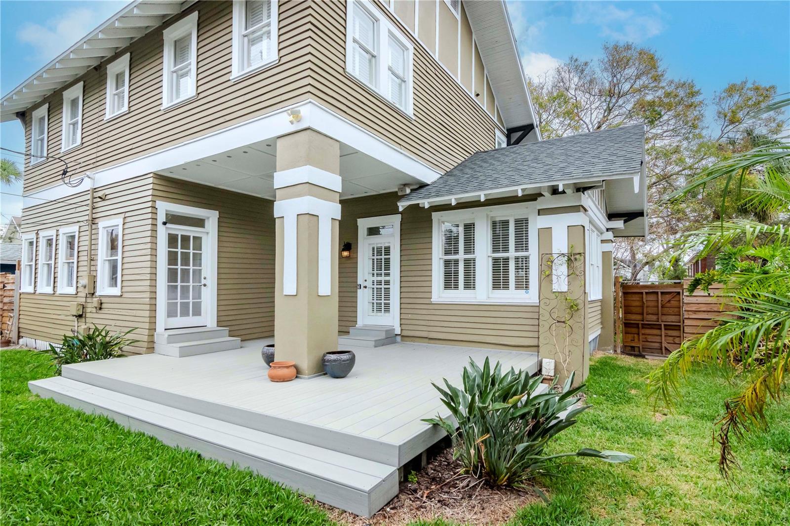 Step onto your covered back patio and enjoy a more intimate gathering space with friends.