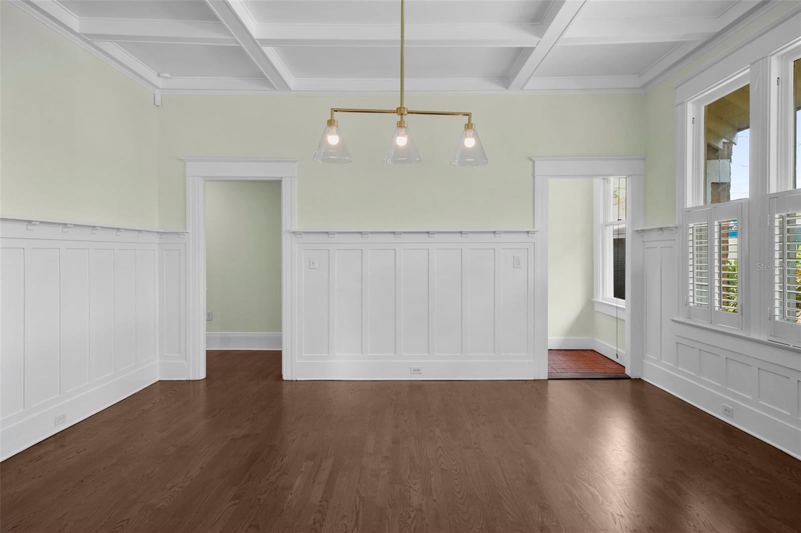 The spacious dining room is conveniently located between the kitchen and living room making entertaining a breeze!