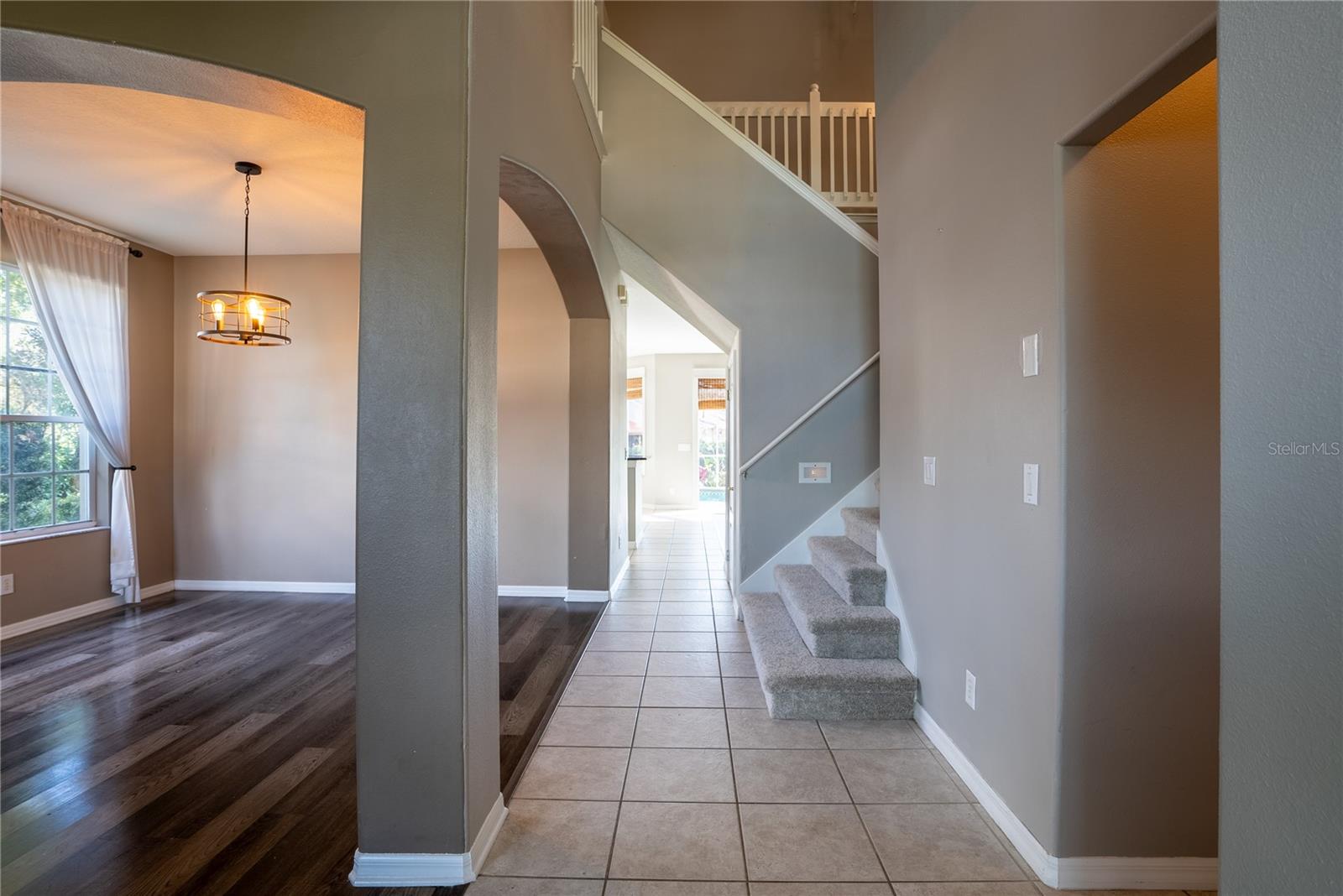 Looking up to the second floor