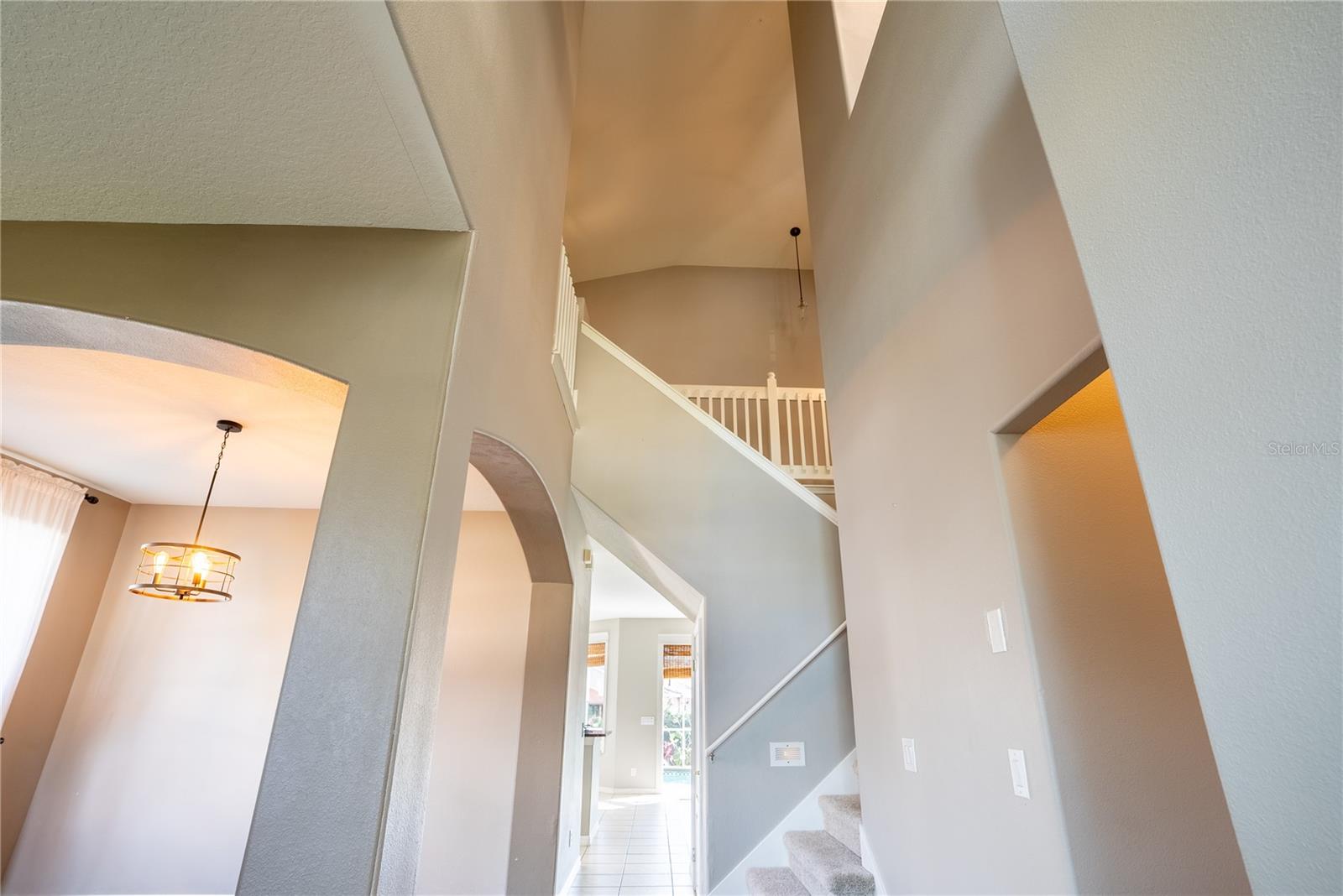 looking up from front door