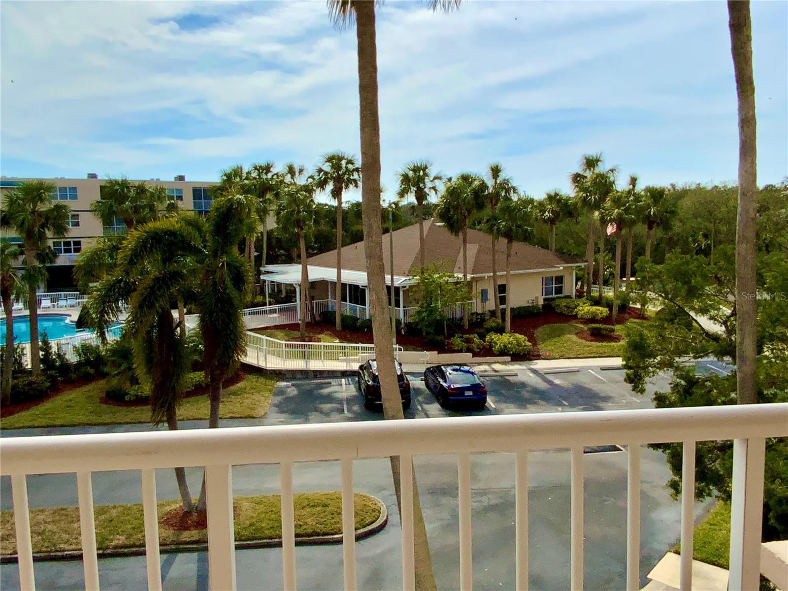 view of the clubhouse from the front door