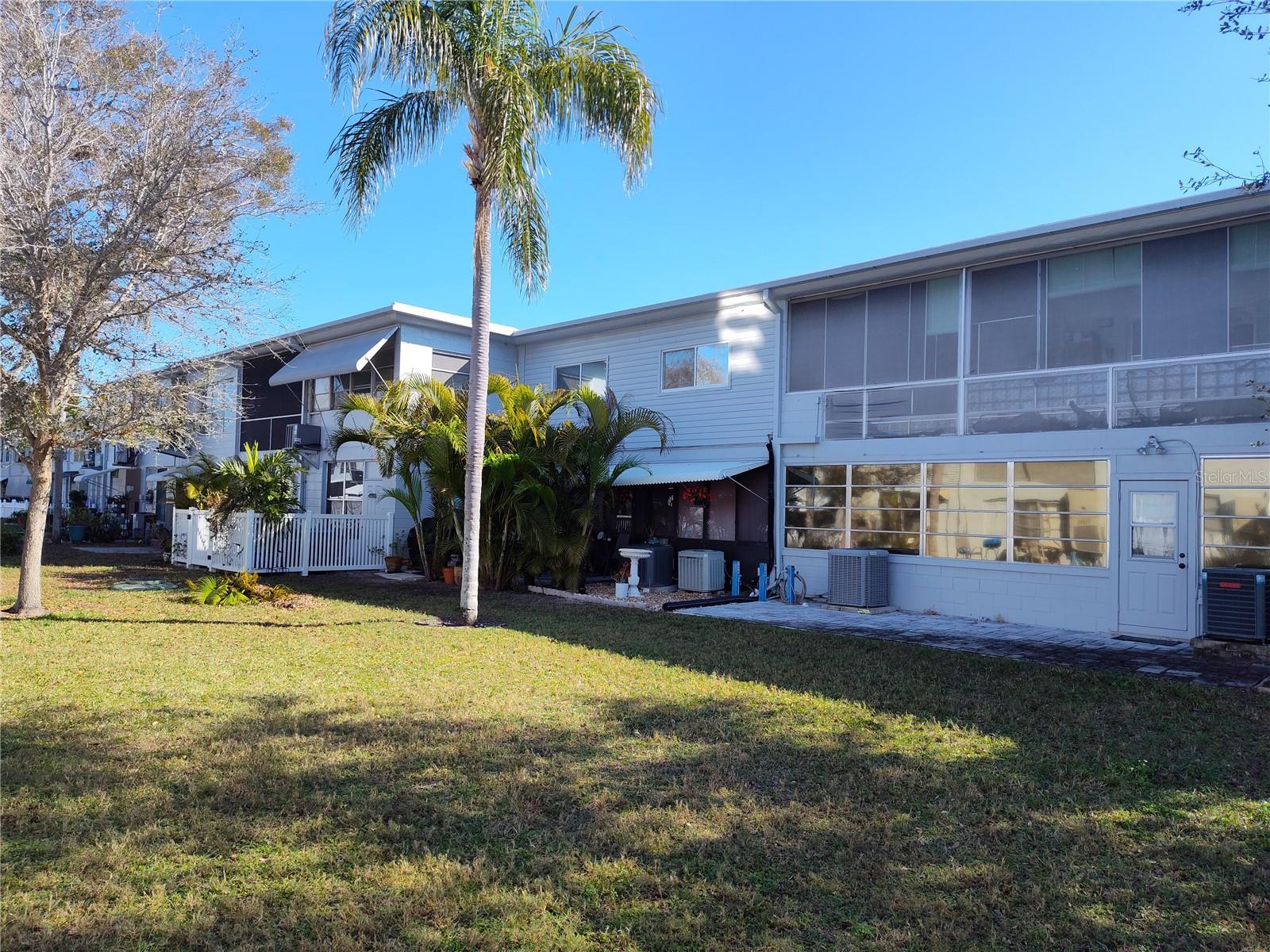 In the back of the building