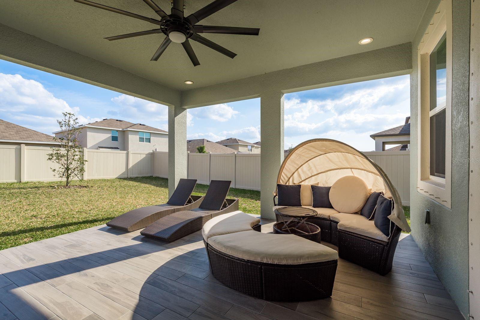 Extremely spacious covered area.