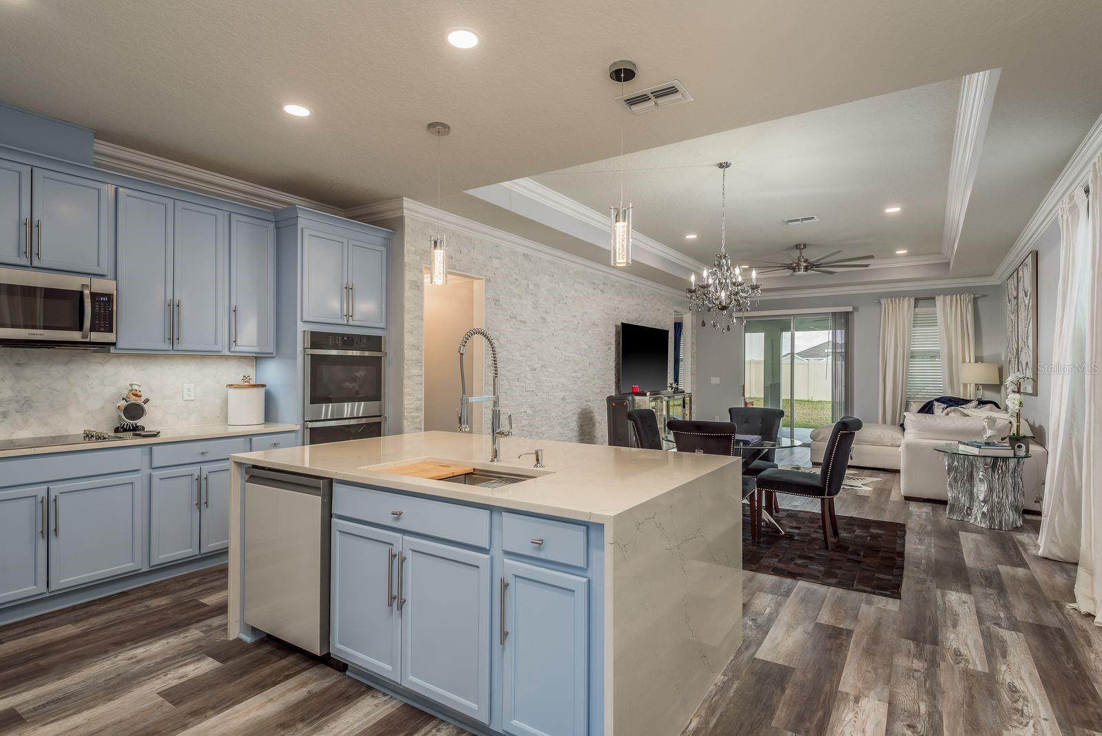 Kitchen was completely upgraded with new countertops and backsplash