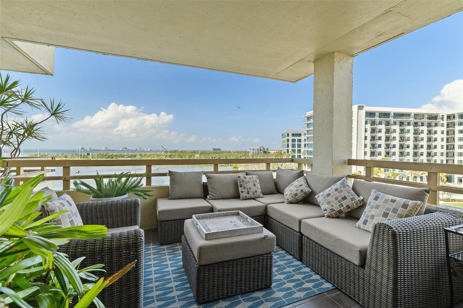 Balcony with sweeping water views!