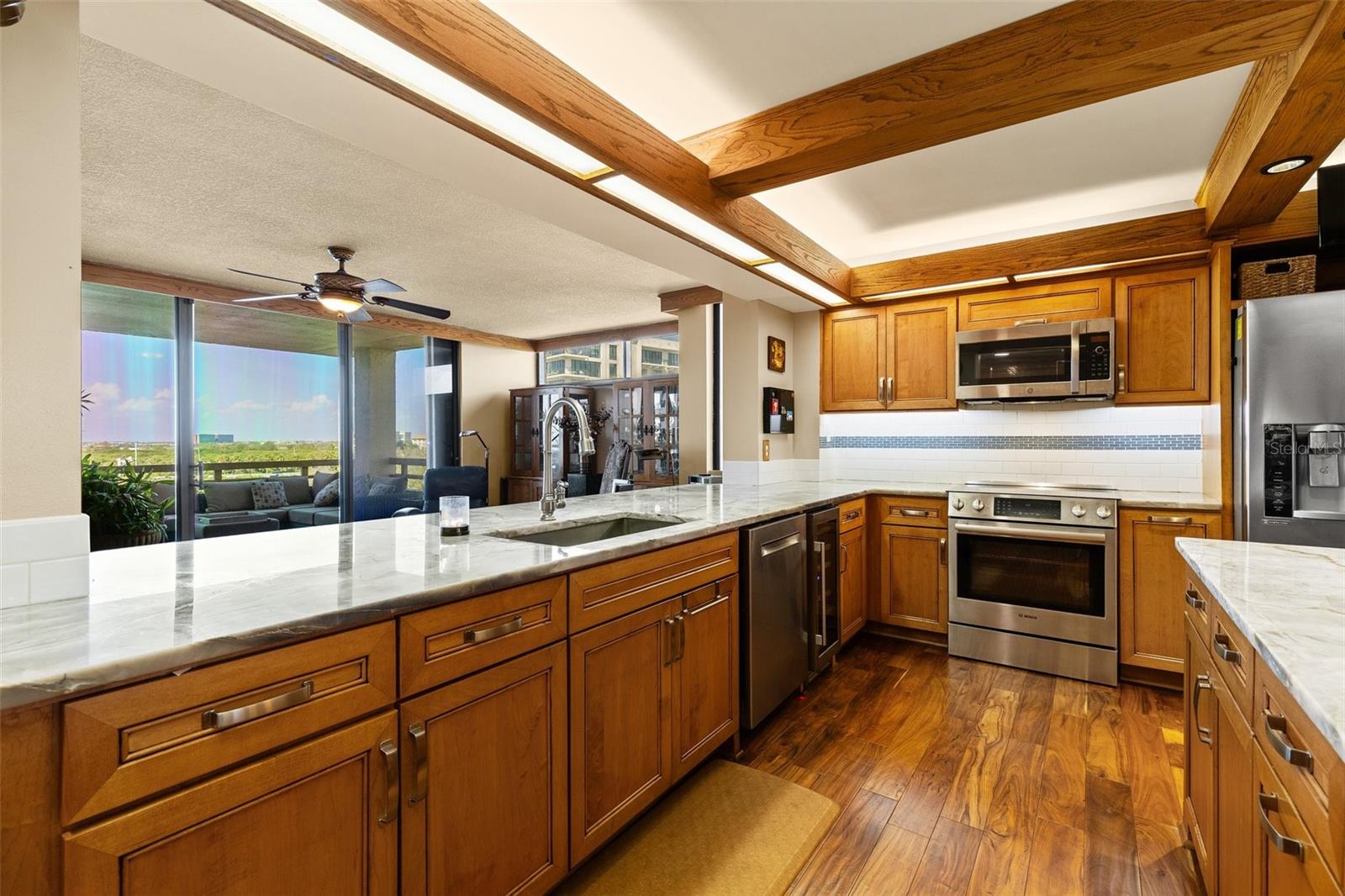 Kitchen looking out to a great view.