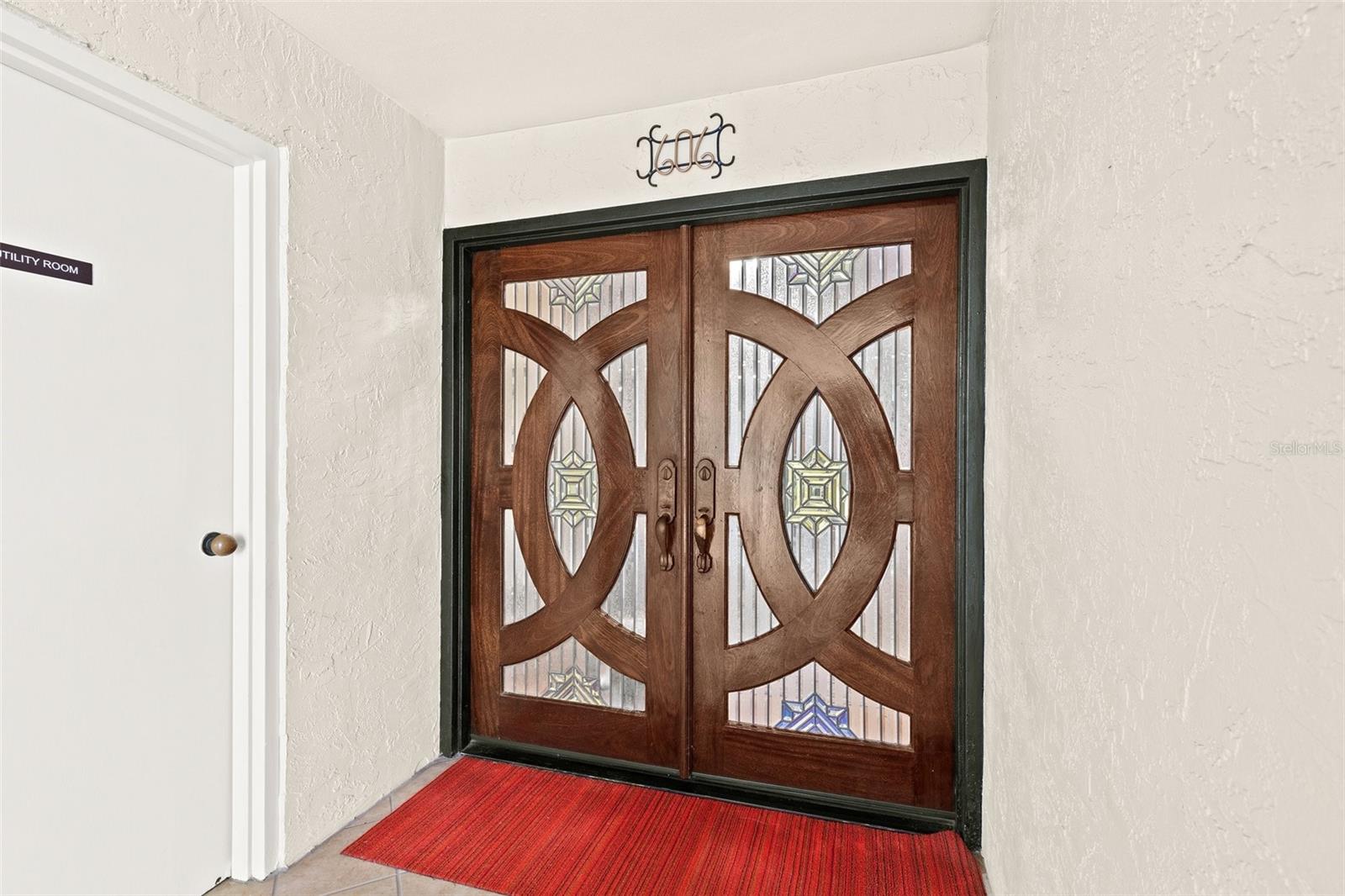 Custom designed front door.