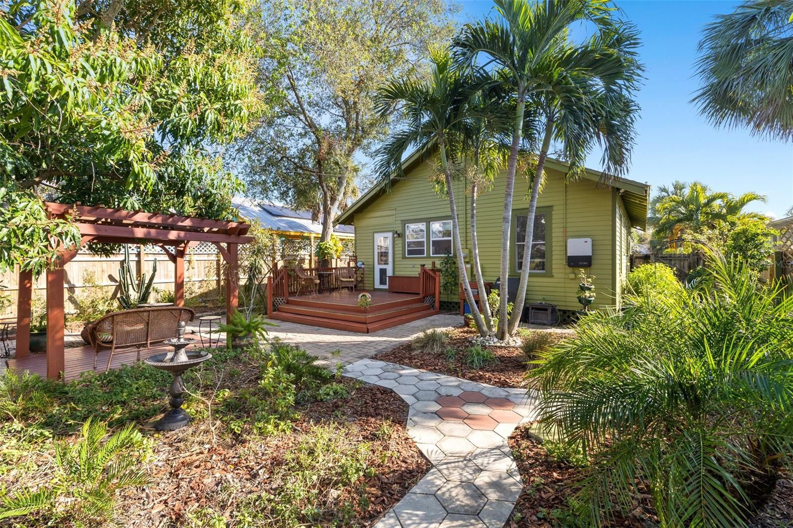 backyard garden view and back deck