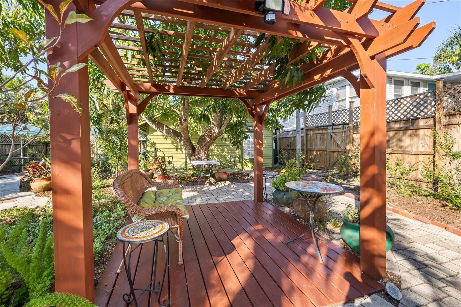 backyard pagoda and deck