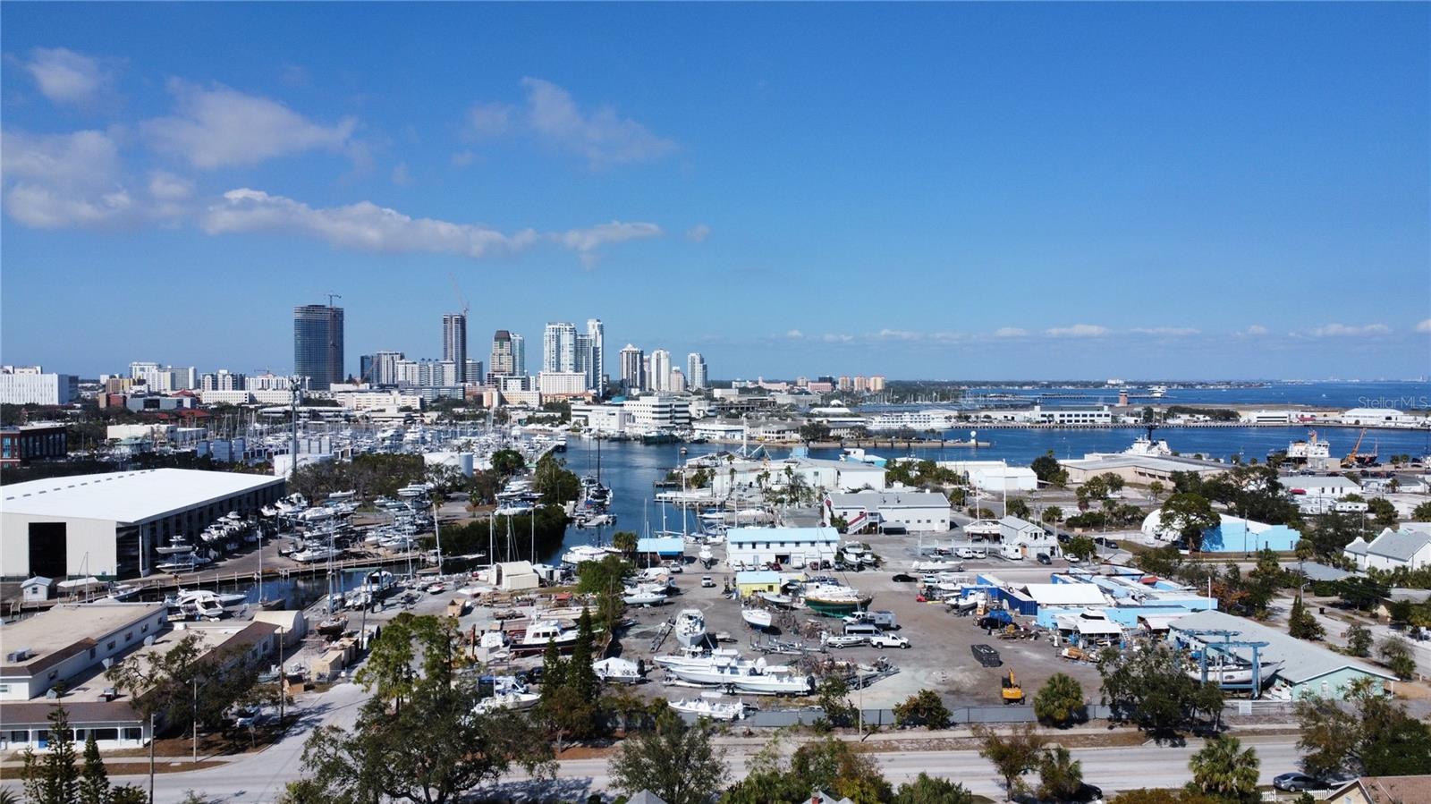 Overhead view from house looking towards downtown St Pete, only 4 minutes by car