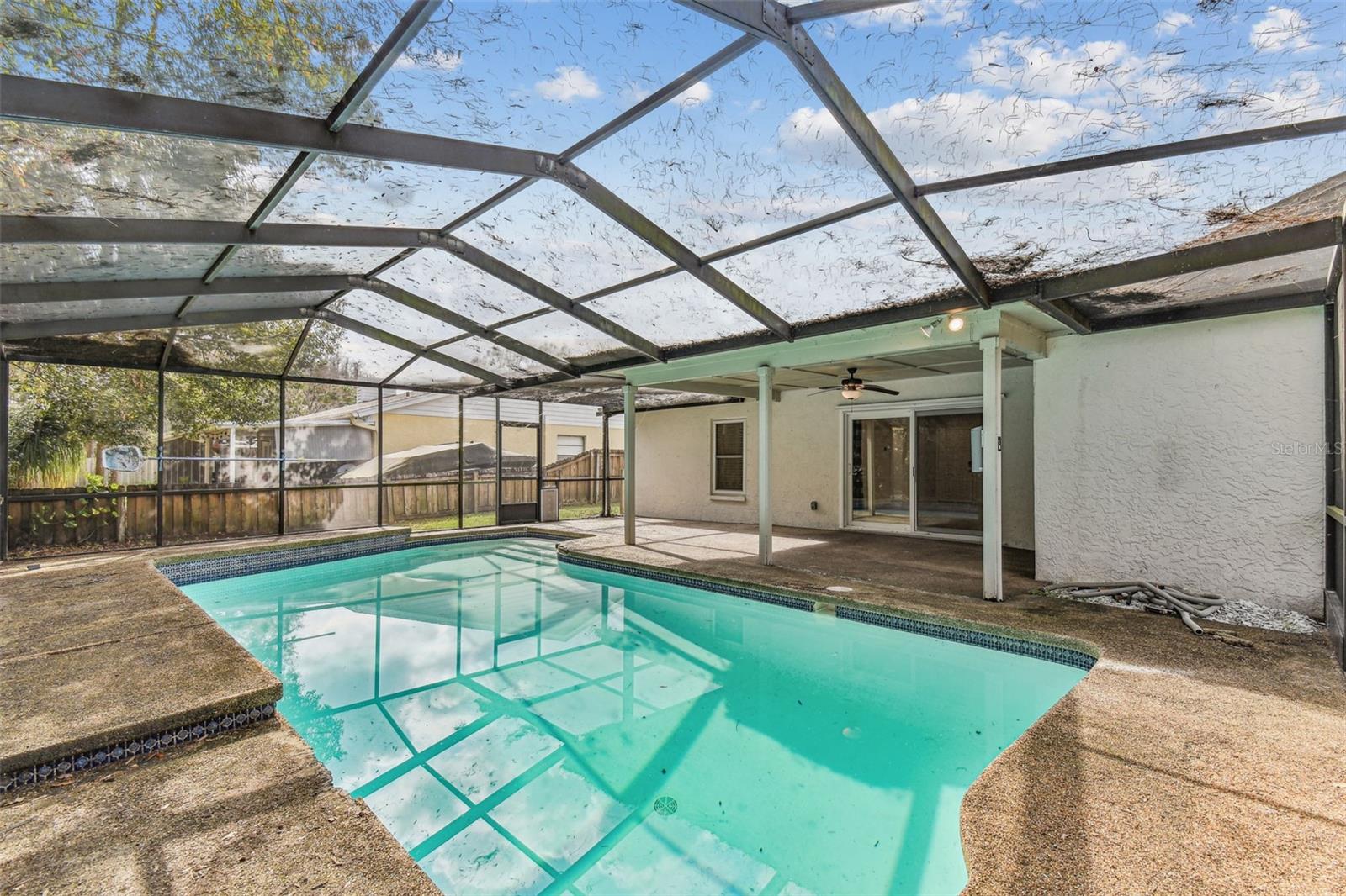 Screened pool area