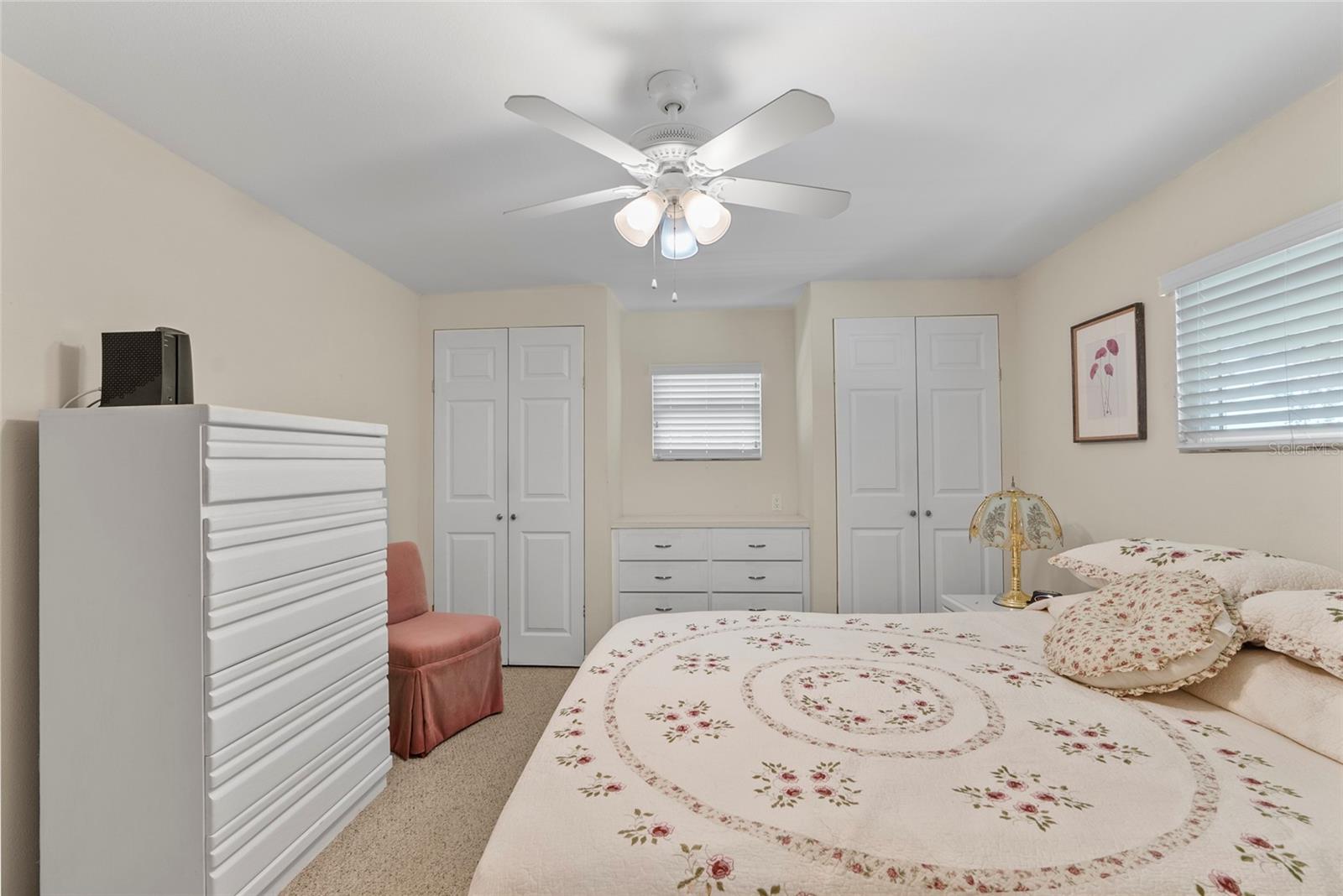 PRIMARY BEDROOM WITH 3 CLOSETS