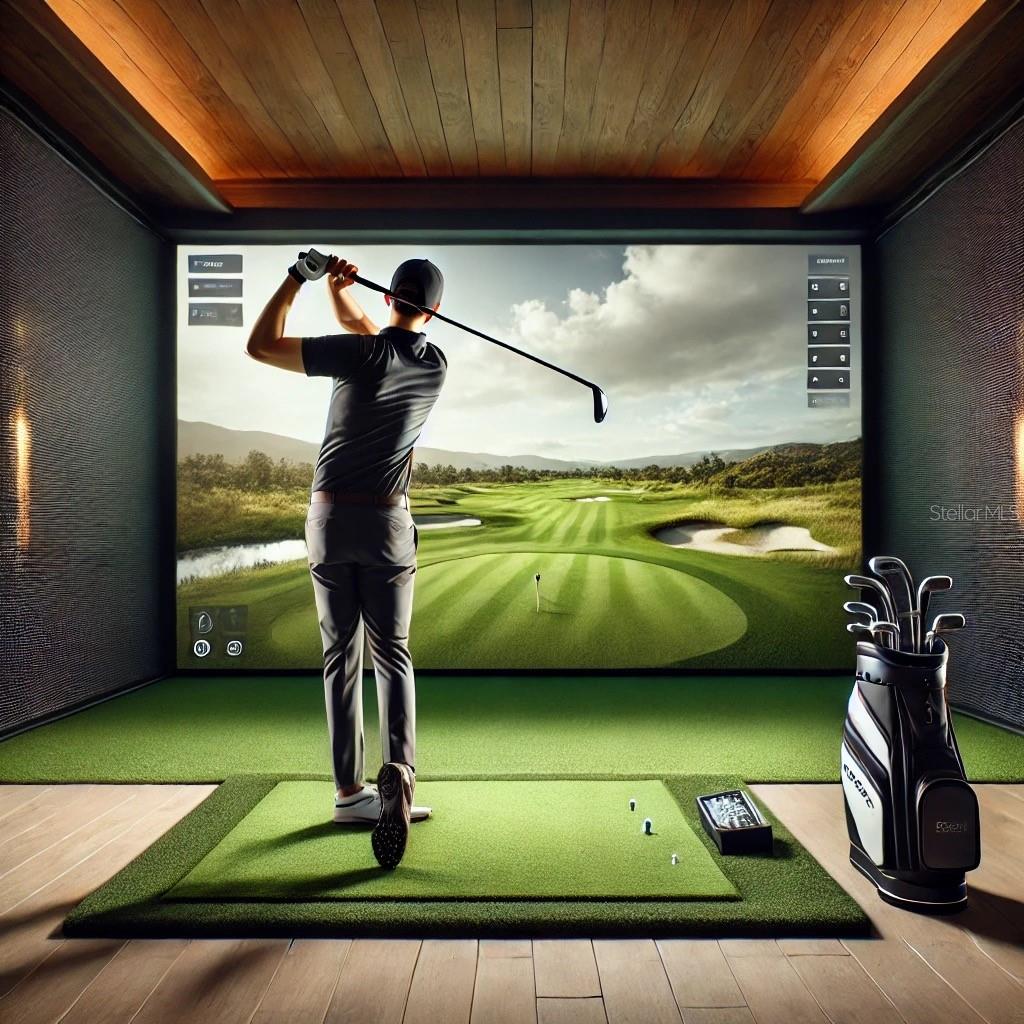 Virtual Indoor sport simulators allow you to play any top PGA course all from the luxury of your own facility. (Virtually Created)