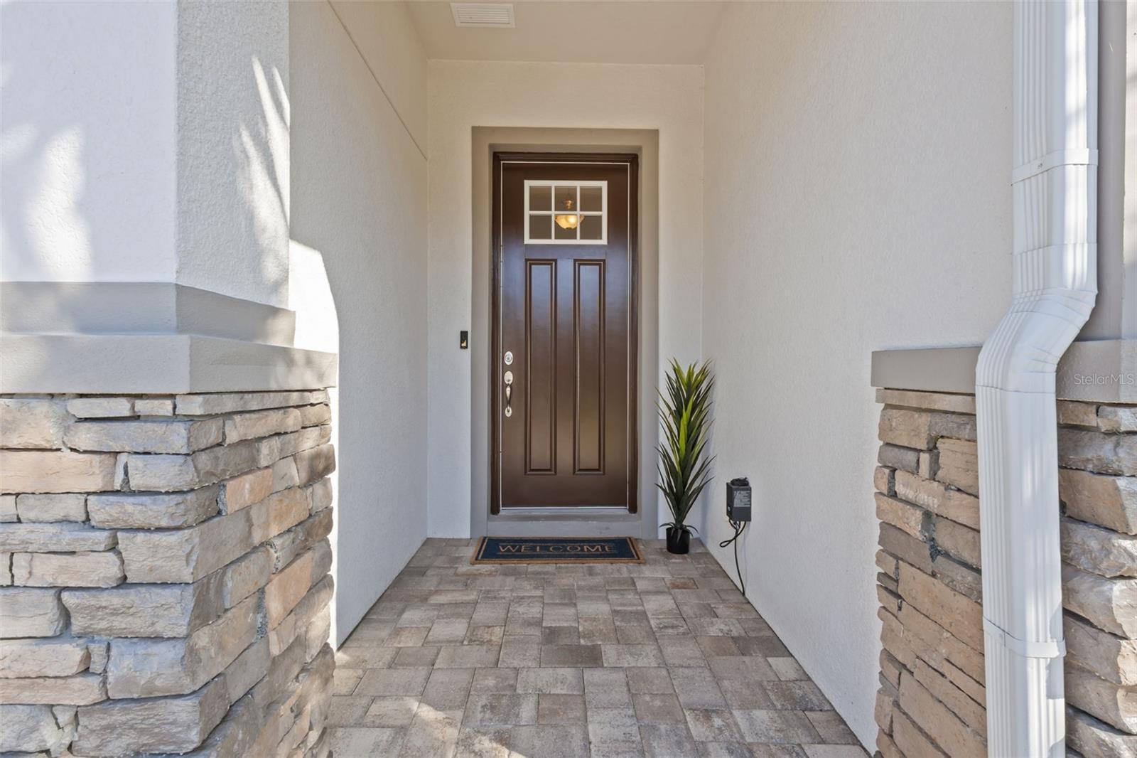 Front Porch with pavered entry