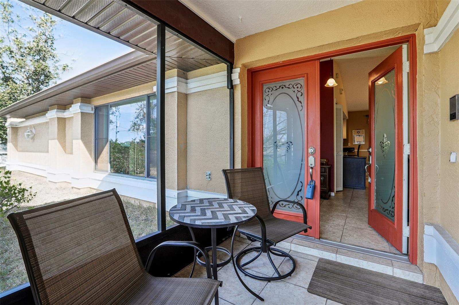 Screened front porch