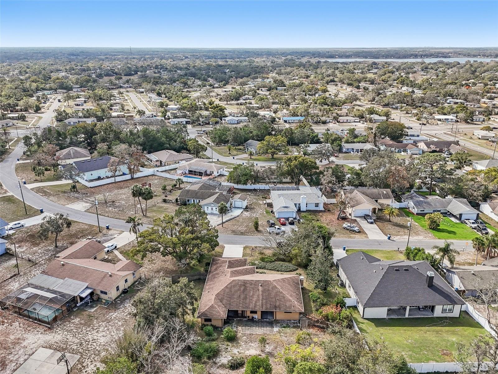 Overhead view from rear of home