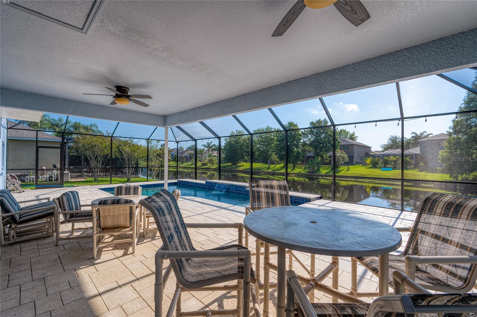 Relax, enjoy a cup of coffee or dine under this covered lanai deck