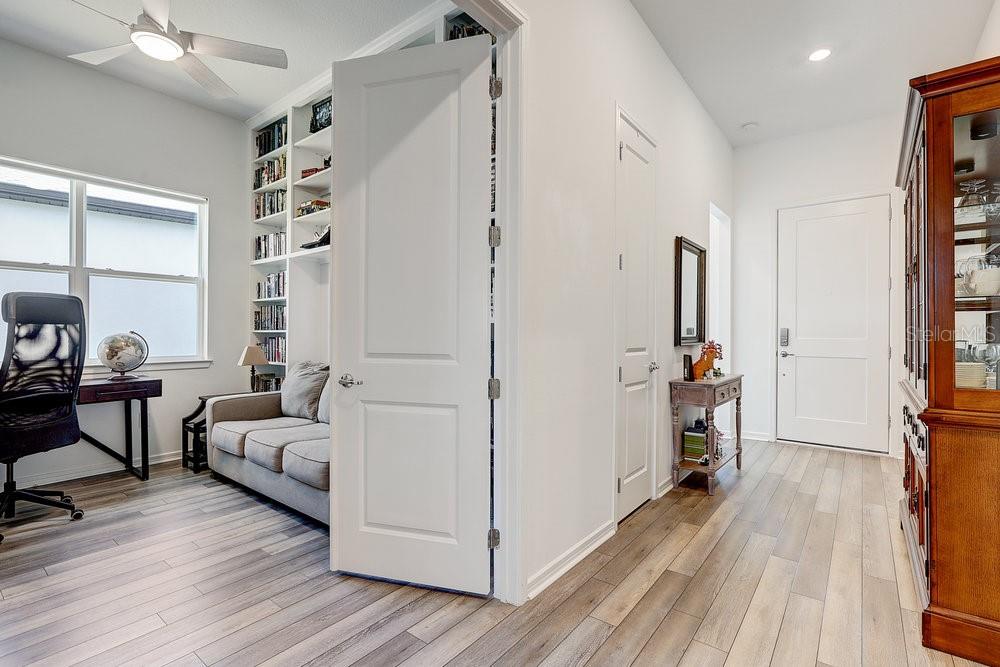 View of foyer into 3rd bedroom/study
