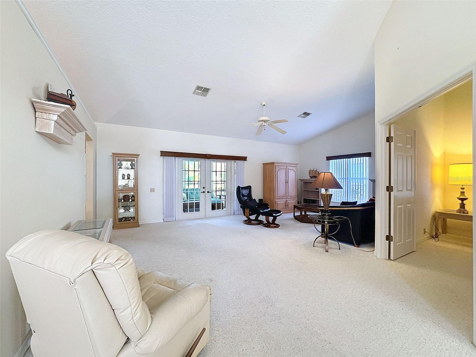 Great Room with french doors to the lanai