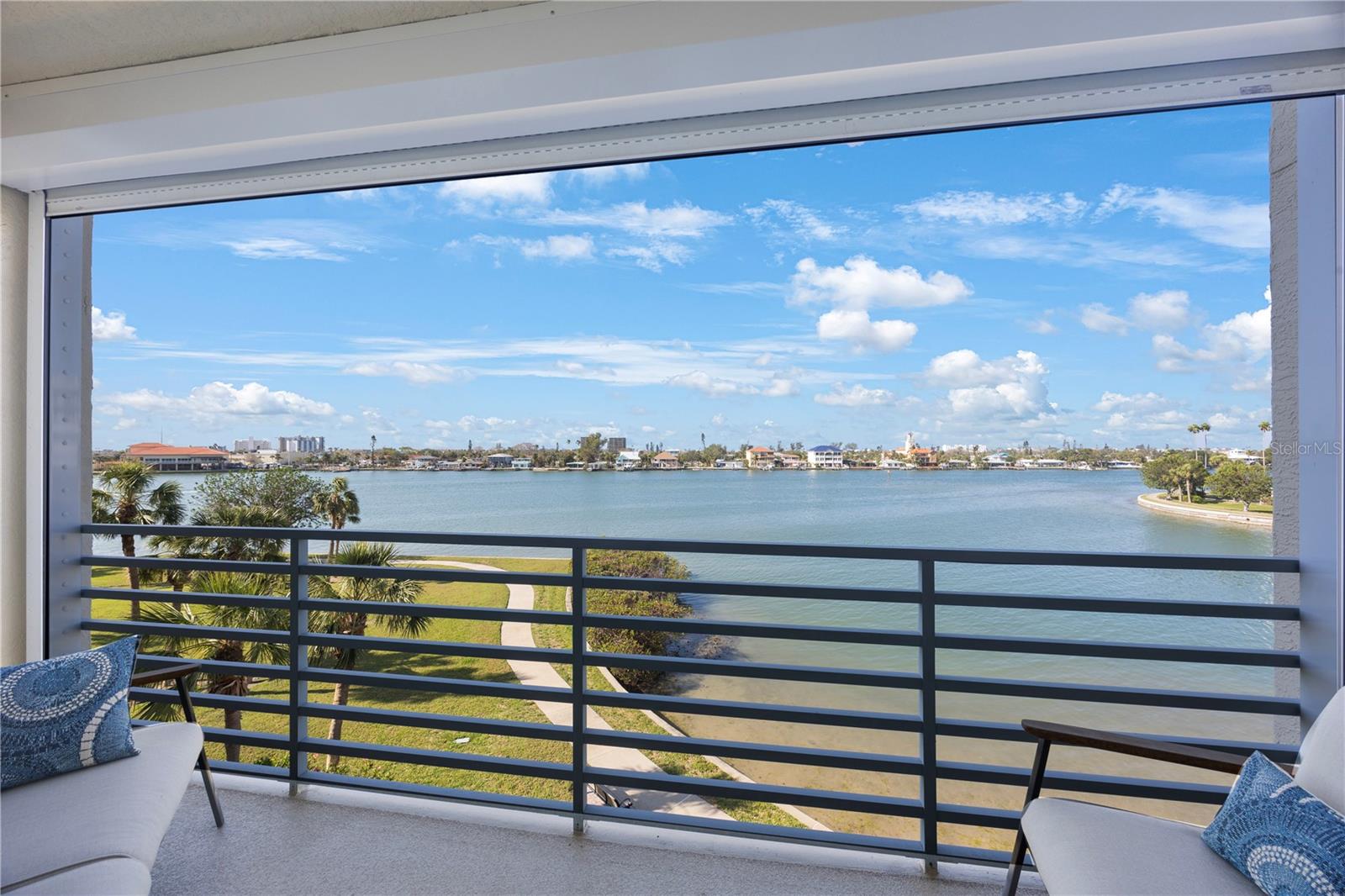 Hurricane Shutters and open water view