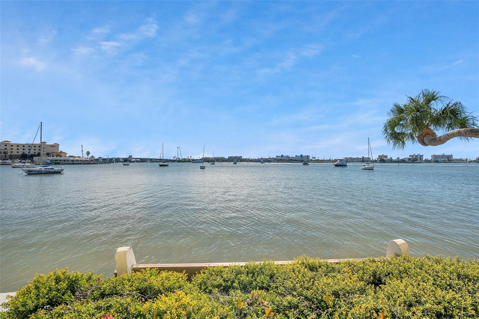 There are many places throughout the community to sit and enjoy the water.