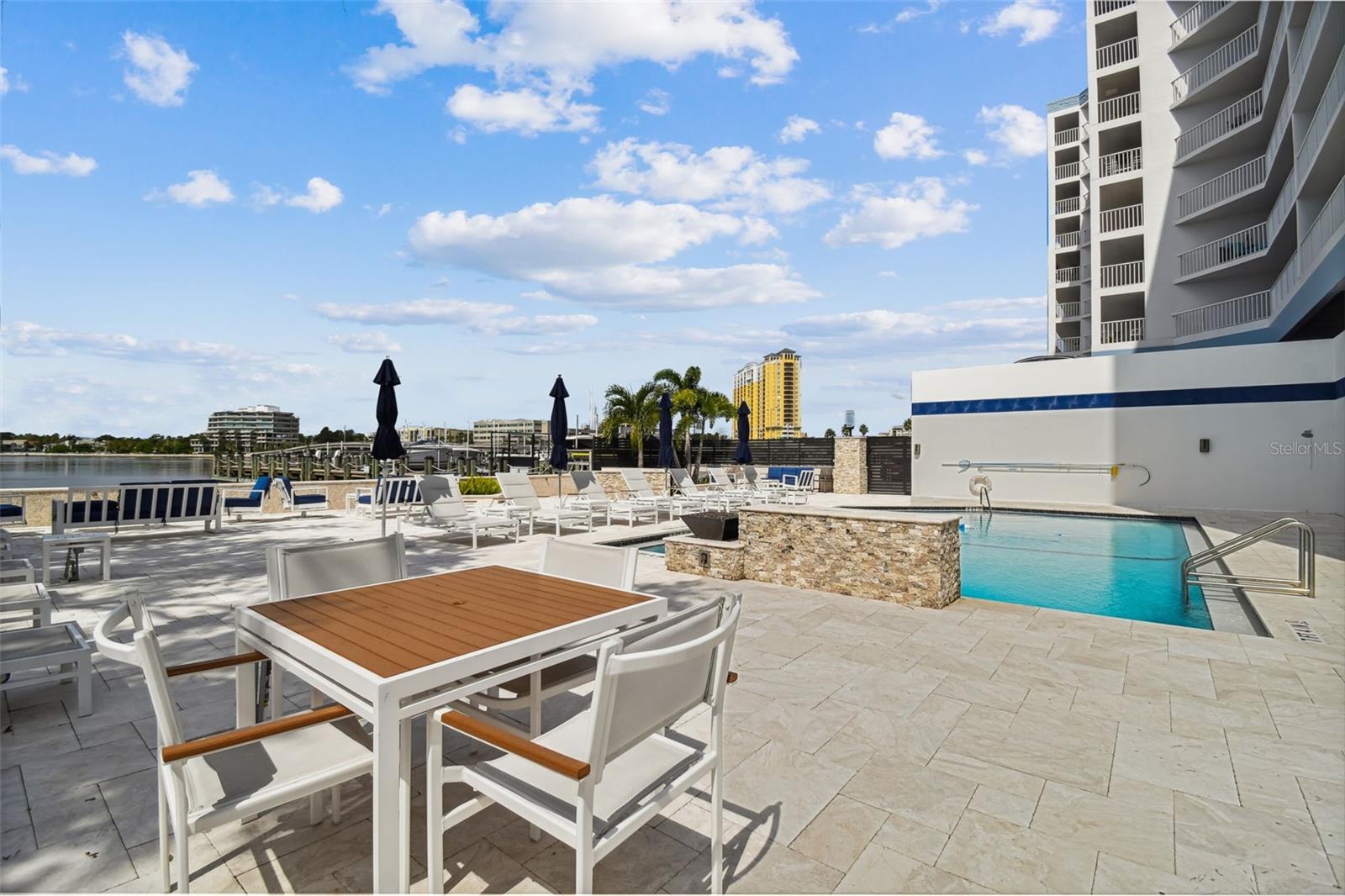 Pool area with furniture