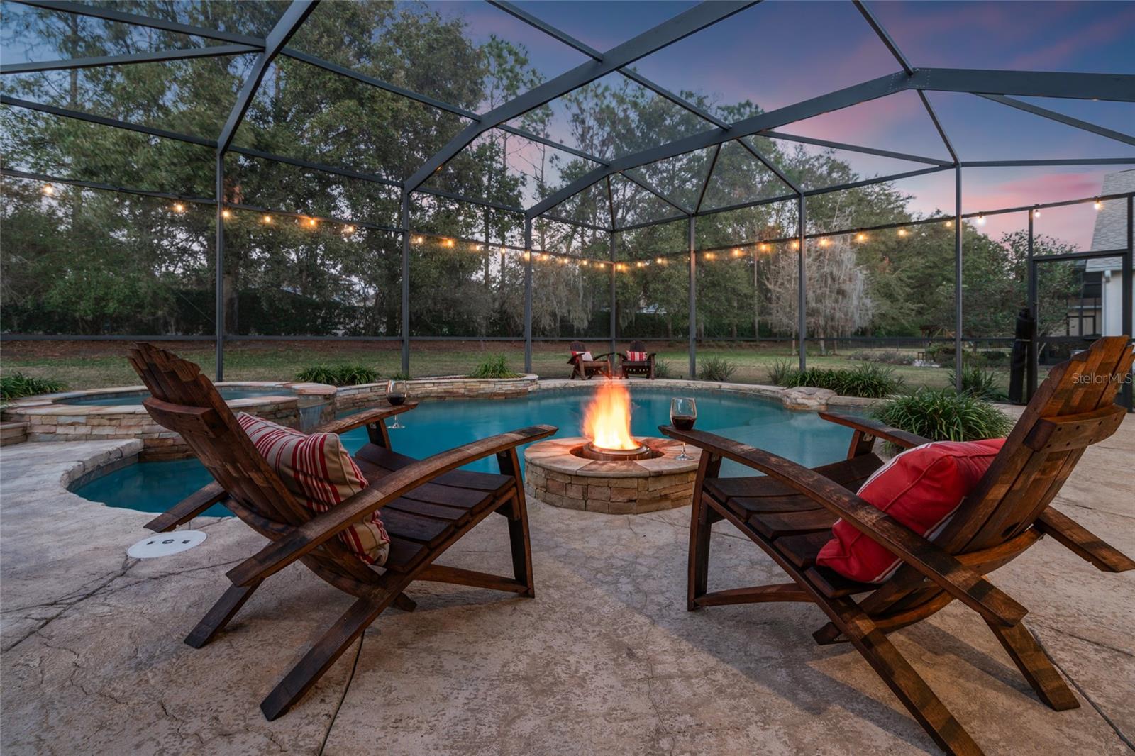 Firepit and Pool