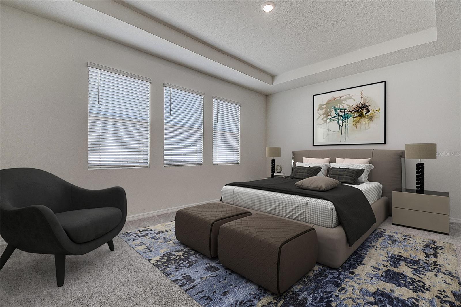 Primary bedroom - virtual staged
