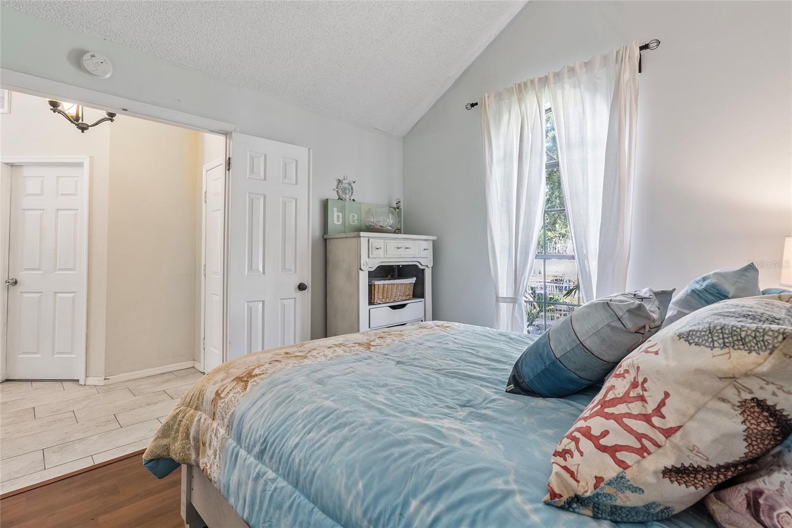 Guest bedroom looking towards foyer