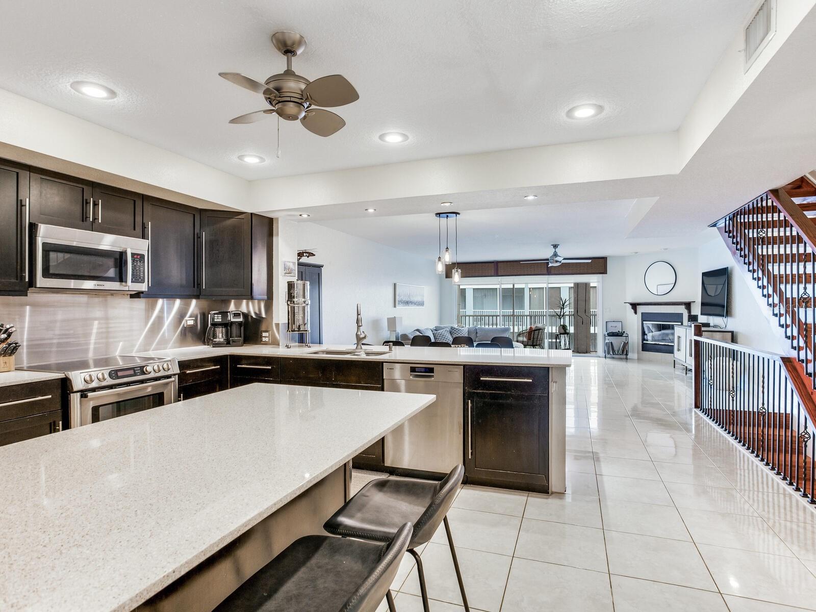 Eat in remodeled kitchen