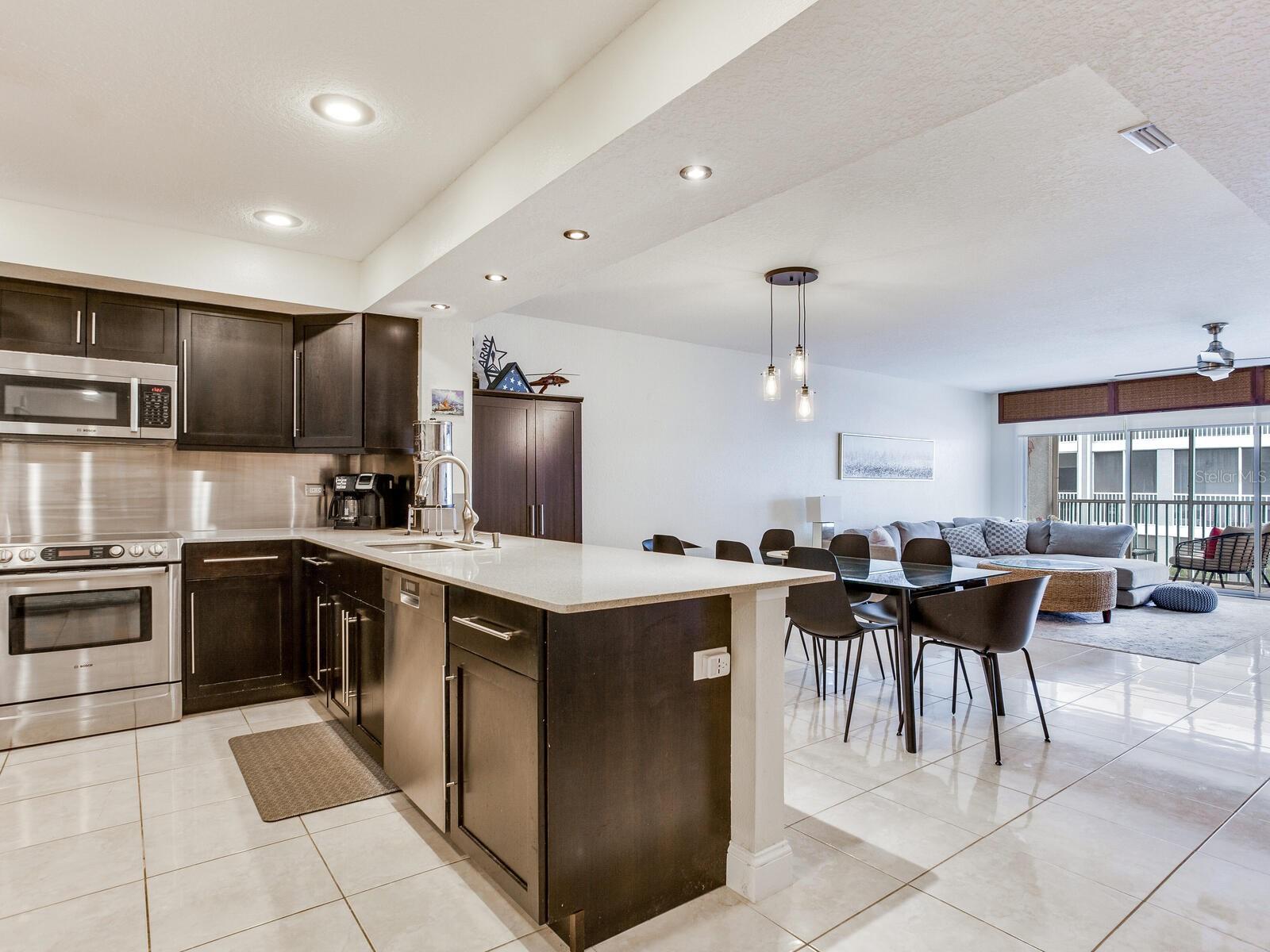 Eat in remodeled kitchen