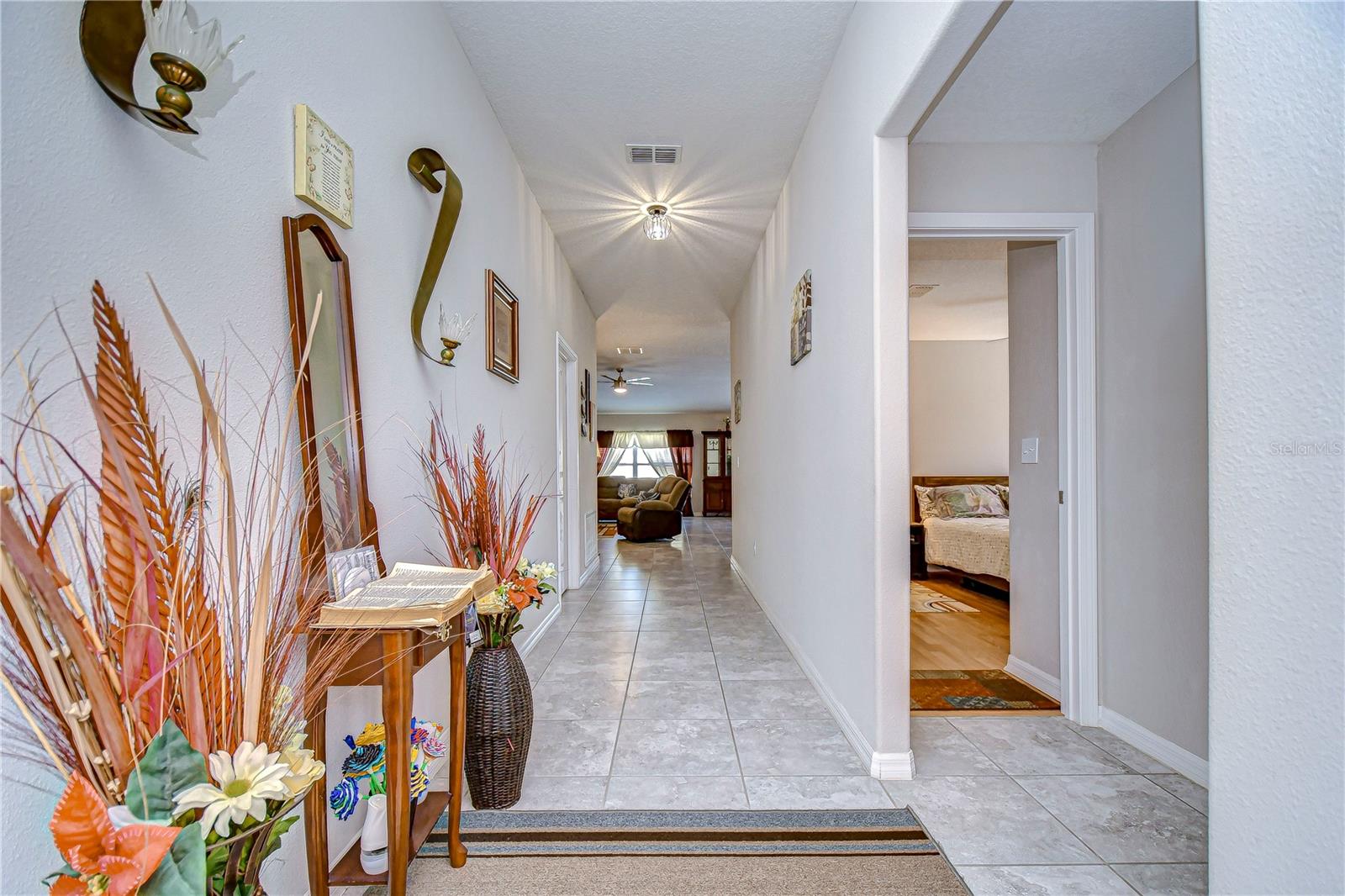 Entryway leads to cozy living area.