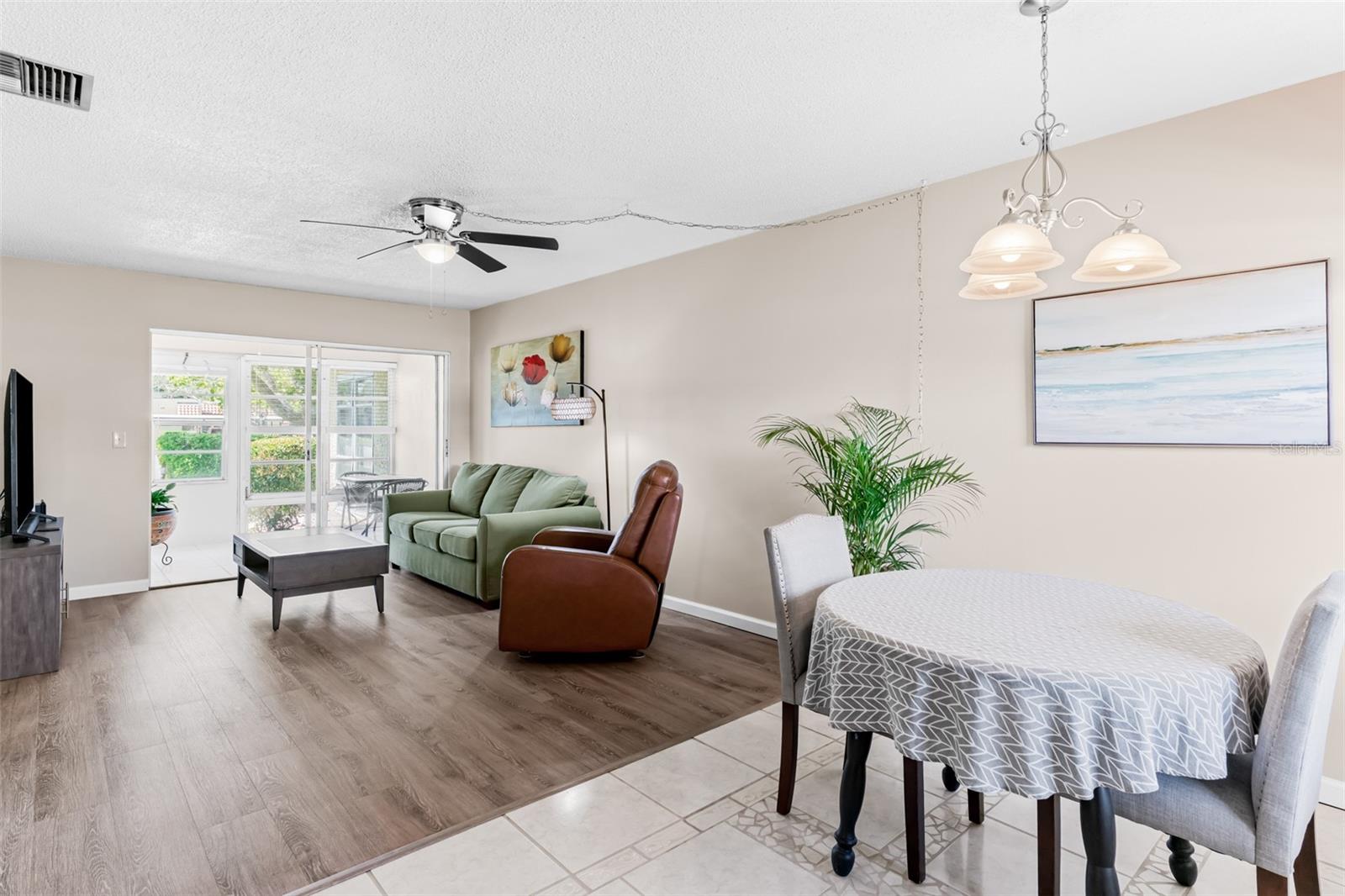 Dining room and living area