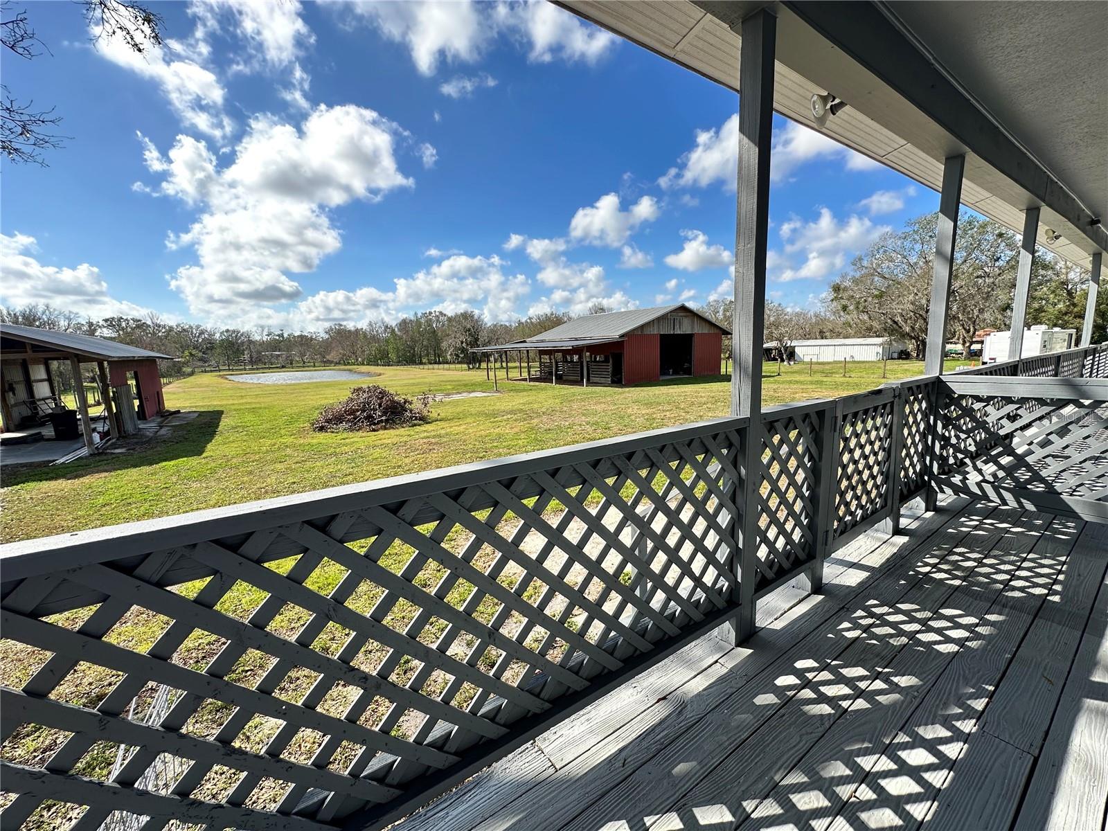 Back porch facing both barns