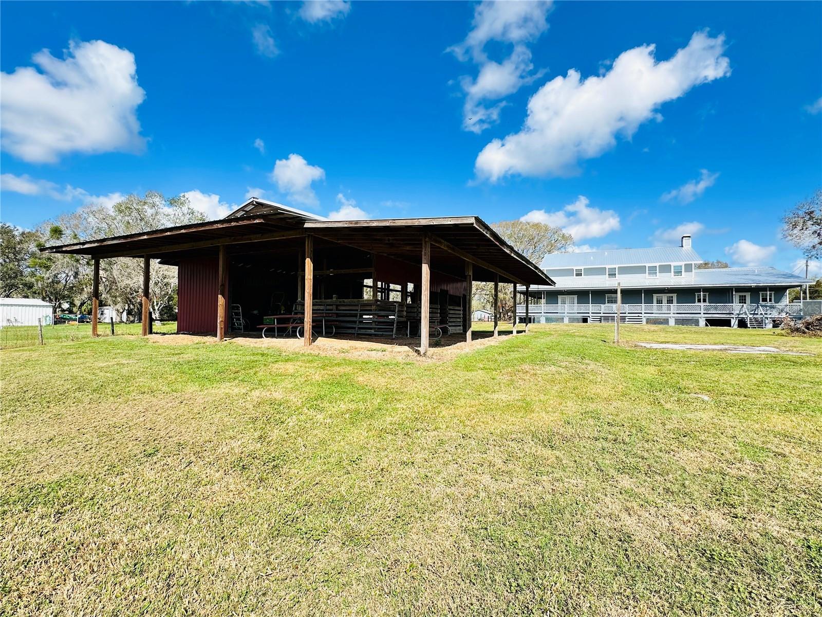 Horse Barn and Back of the home