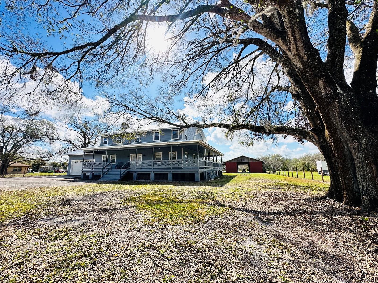 Side view of the home