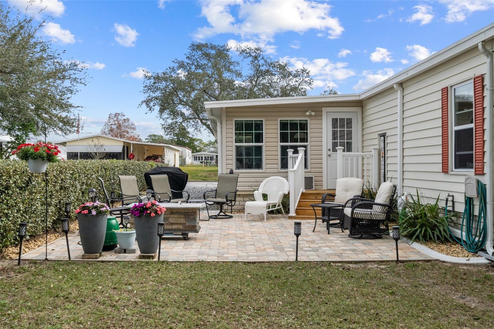 Beautiful back patio overlooking golf course