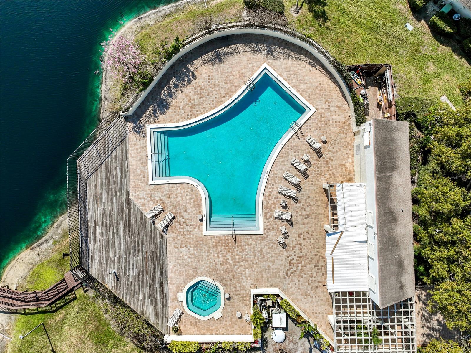 Aerial View Community Pool.