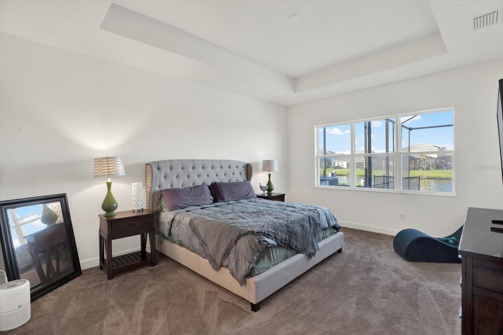 Primary bedroom with double walk-in closets!