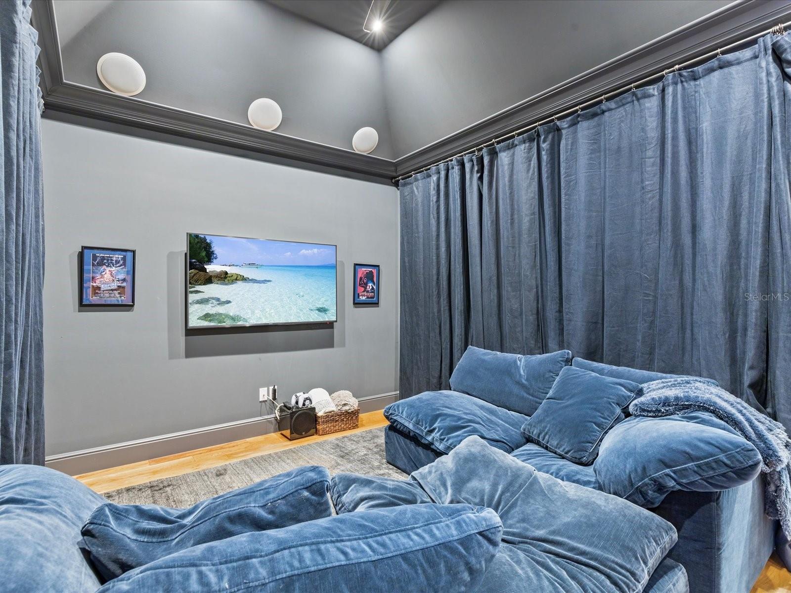 Entertainment Room with surround sound system.