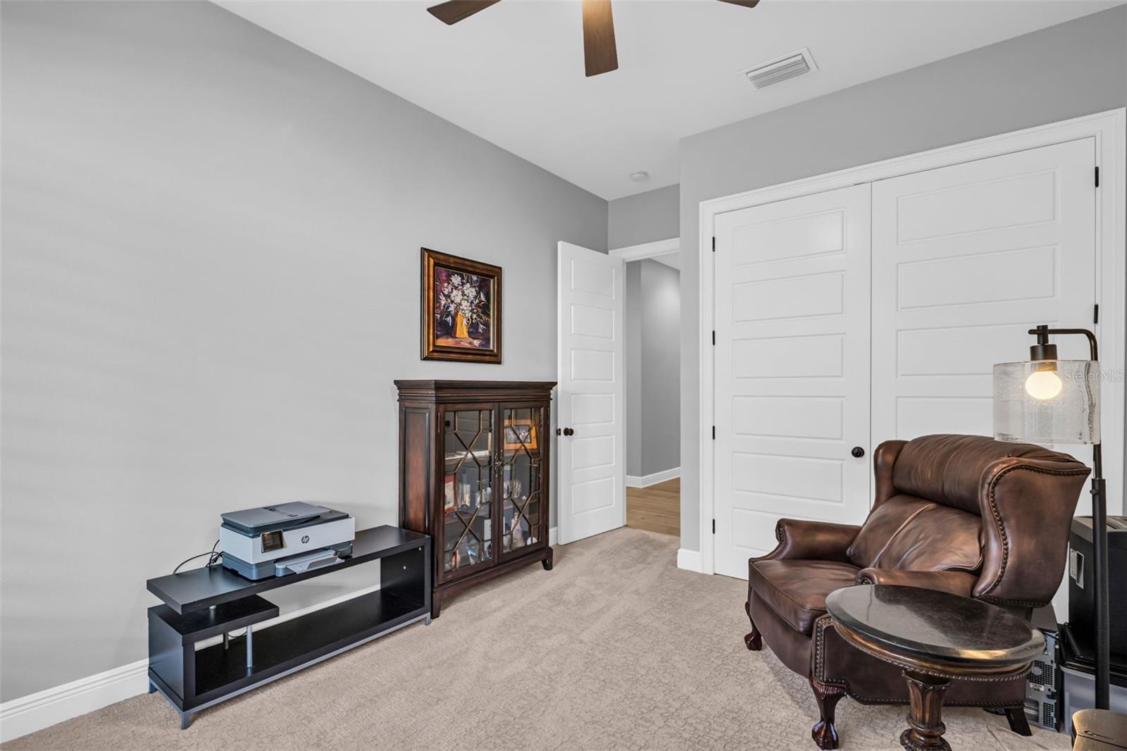 2nd bedroom with large double door closet.