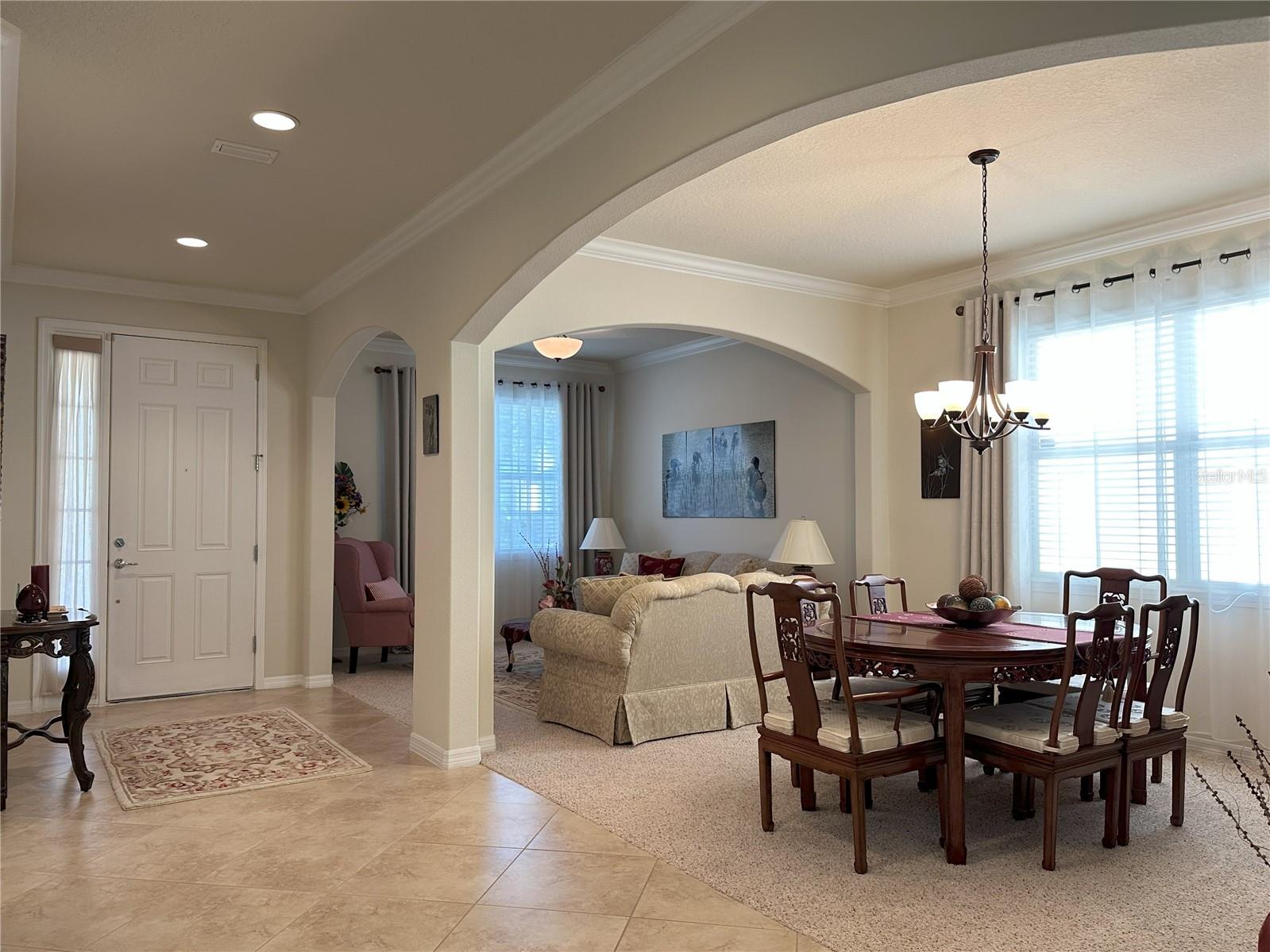 View of dining and living rooms