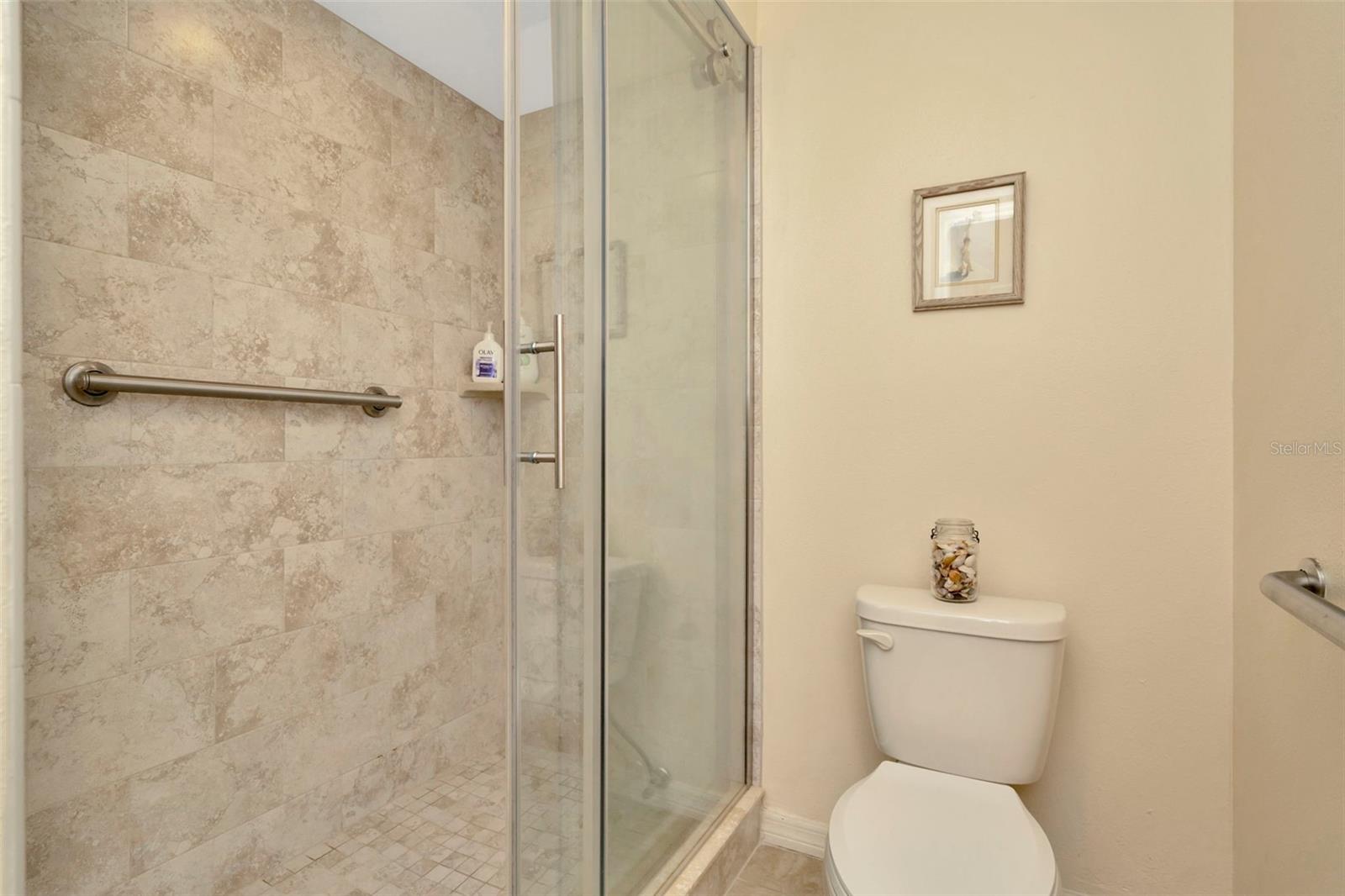 Master Bathroom shower, beautifully updated.